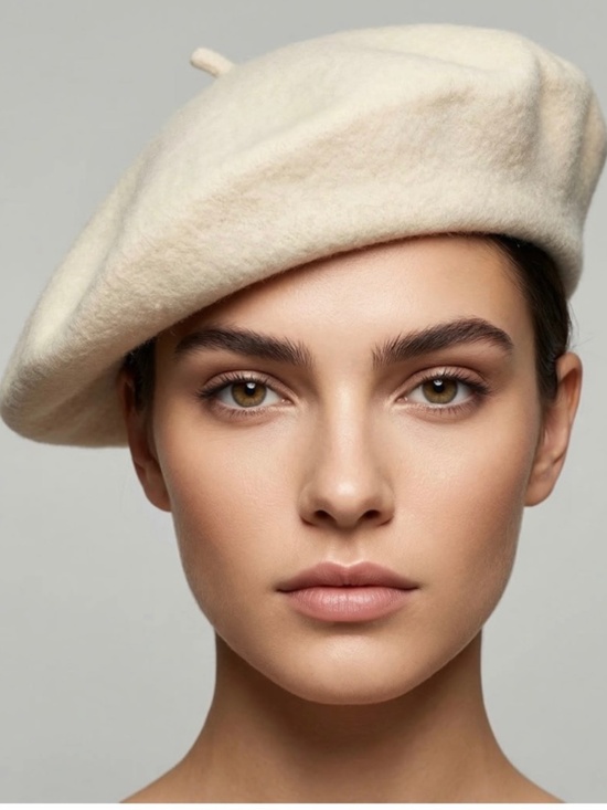 Accessories - NWOT Cream Off White Ivory 100% Wool French Beret Parisian Chic Winter Fall Hat